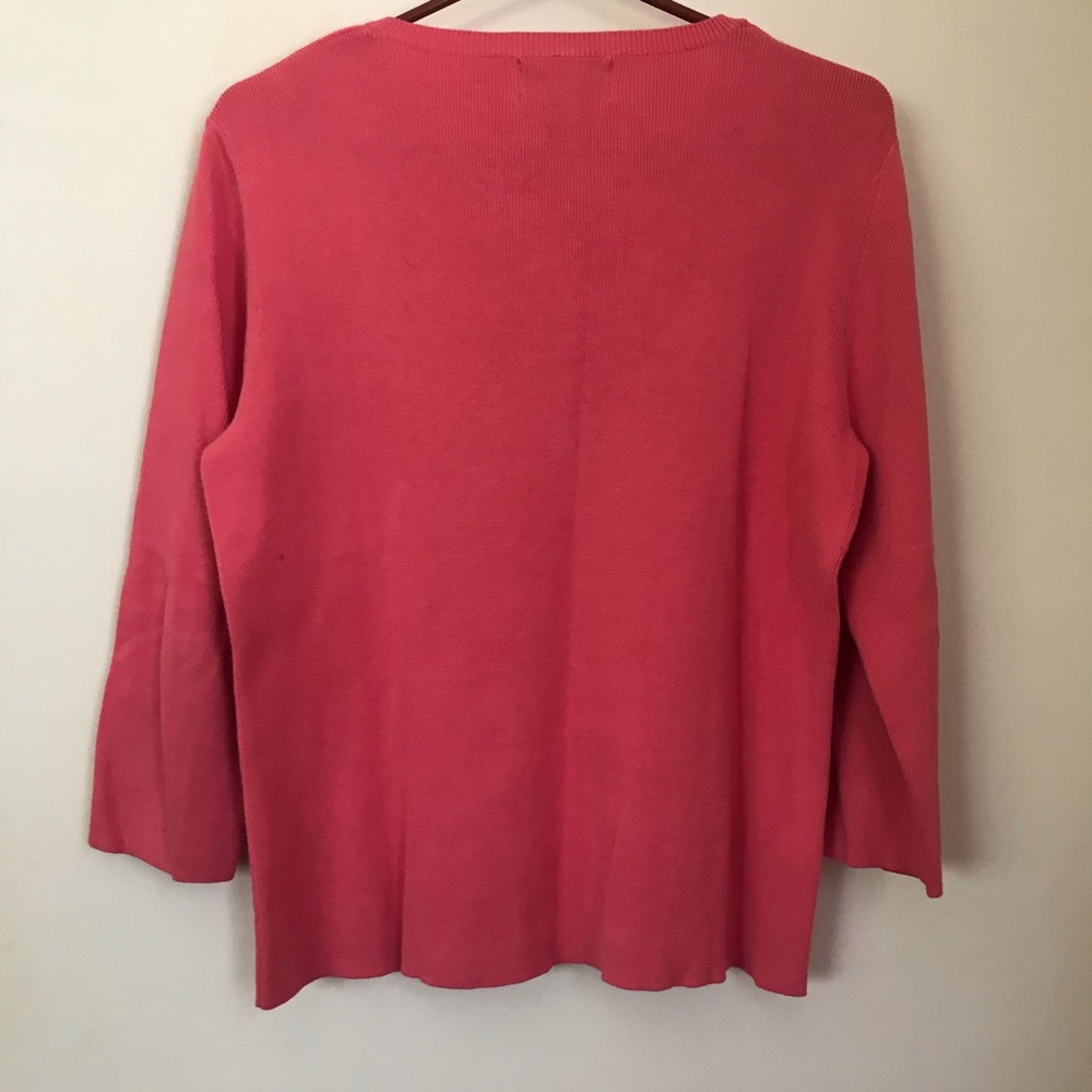 Coral sweater with lace up front (size L) - Picture 5 of 6